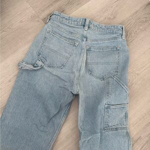 Abercrombie & Fitch Light Blue High-Rise Carpenter Cargo Jeans